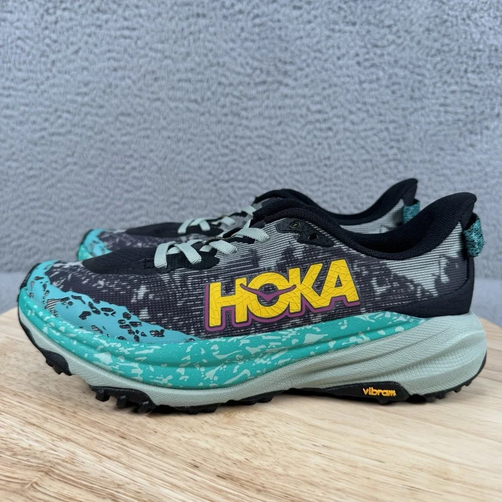 Hoka Speedgoat 6 Womens 6.5 B Trail Running Hiking Shoes Vibram 1147811 BLVR